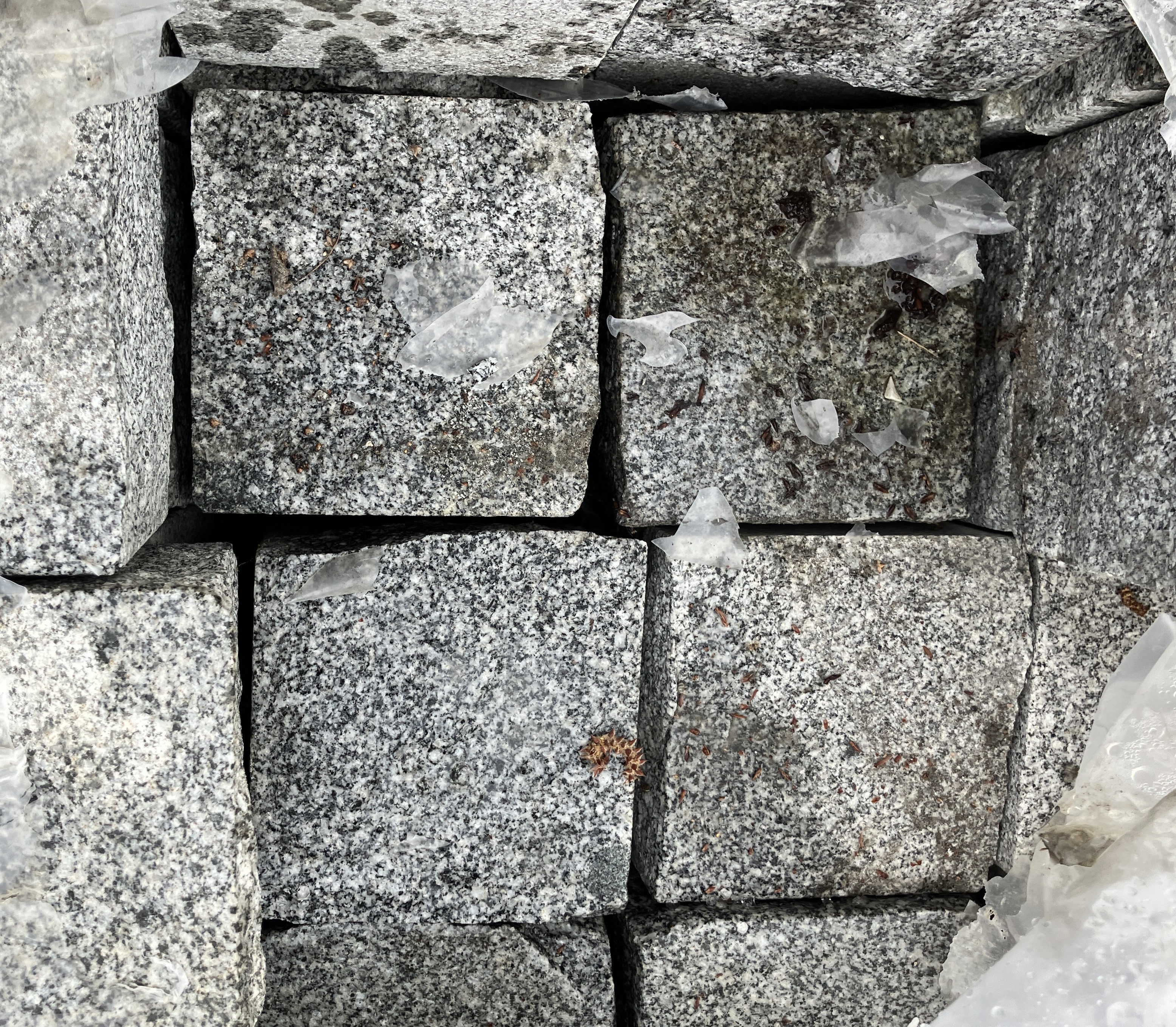 Pflaster Silver Granit gestr. 16x16x16cm